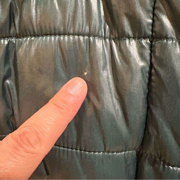 LFT Warm Collection Outwear Green Puffer Jacket With Fur Hood Size US Small - Picture 4 of 12